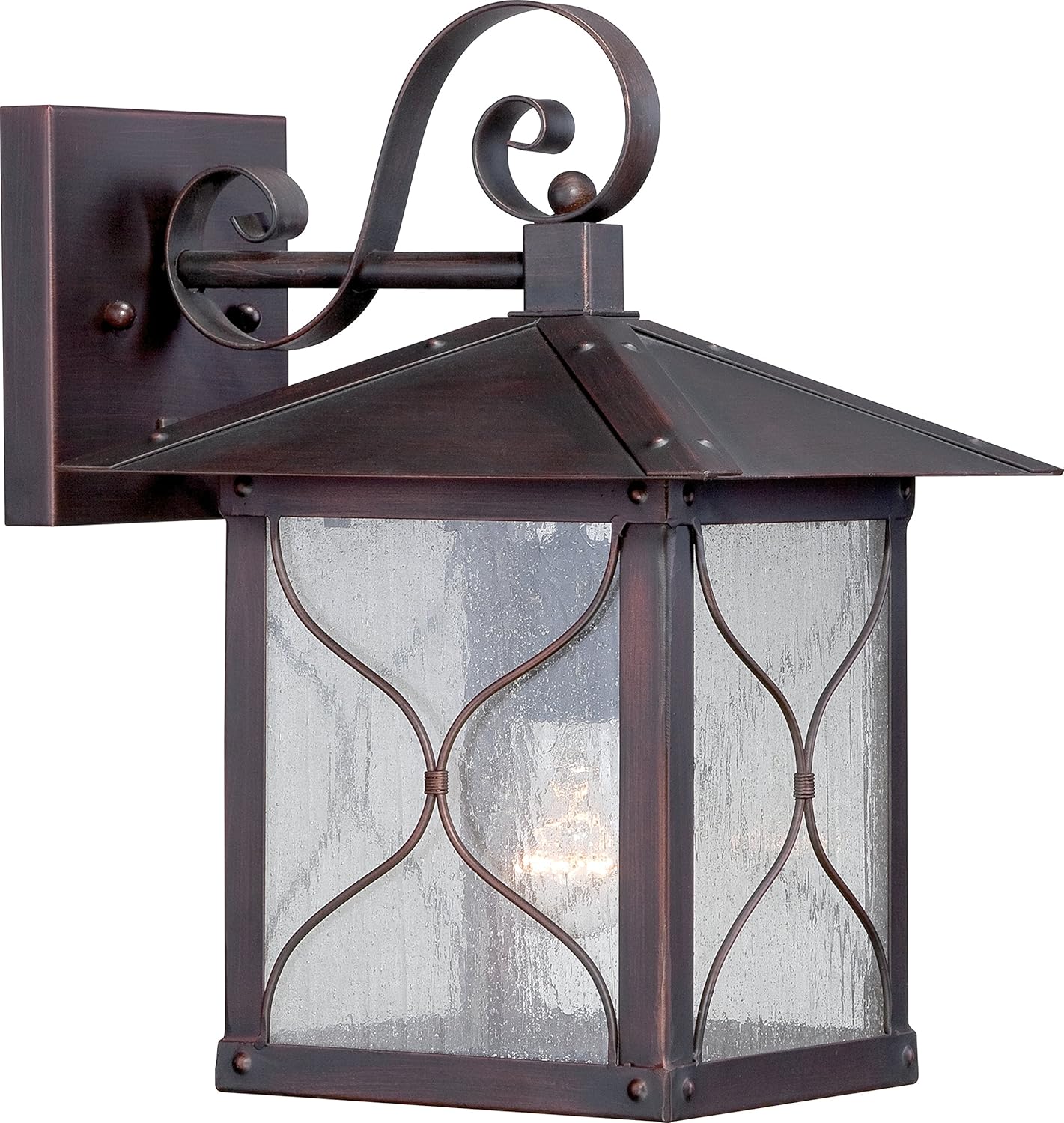 Nuvo Lighting 60/5614 Vega Hanging One Light Lantern 100-watt Outdoor Pendant Porch and Patio Lighting with Clear Seeded Glass, Classic Bronze