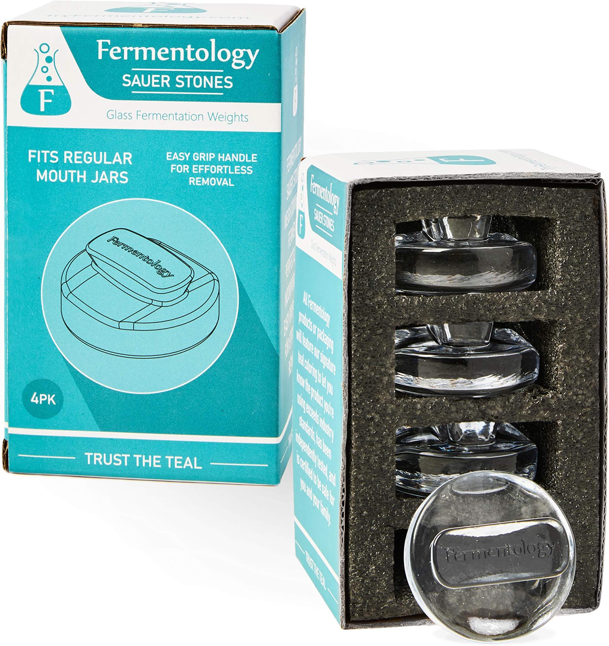 DECOMELODY Fermentationsgewicht Aus Glas - 2 Stück Für Einmachgläser