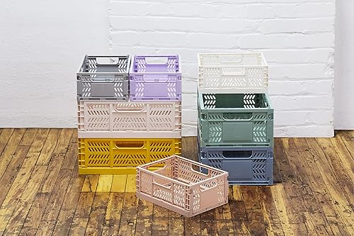 Miniatura 4 de 3 Sprouts Caja plegable de plástico reciclado, caja de almacenamiento plegable apilable para organización para adultos y niños, caja de plástico