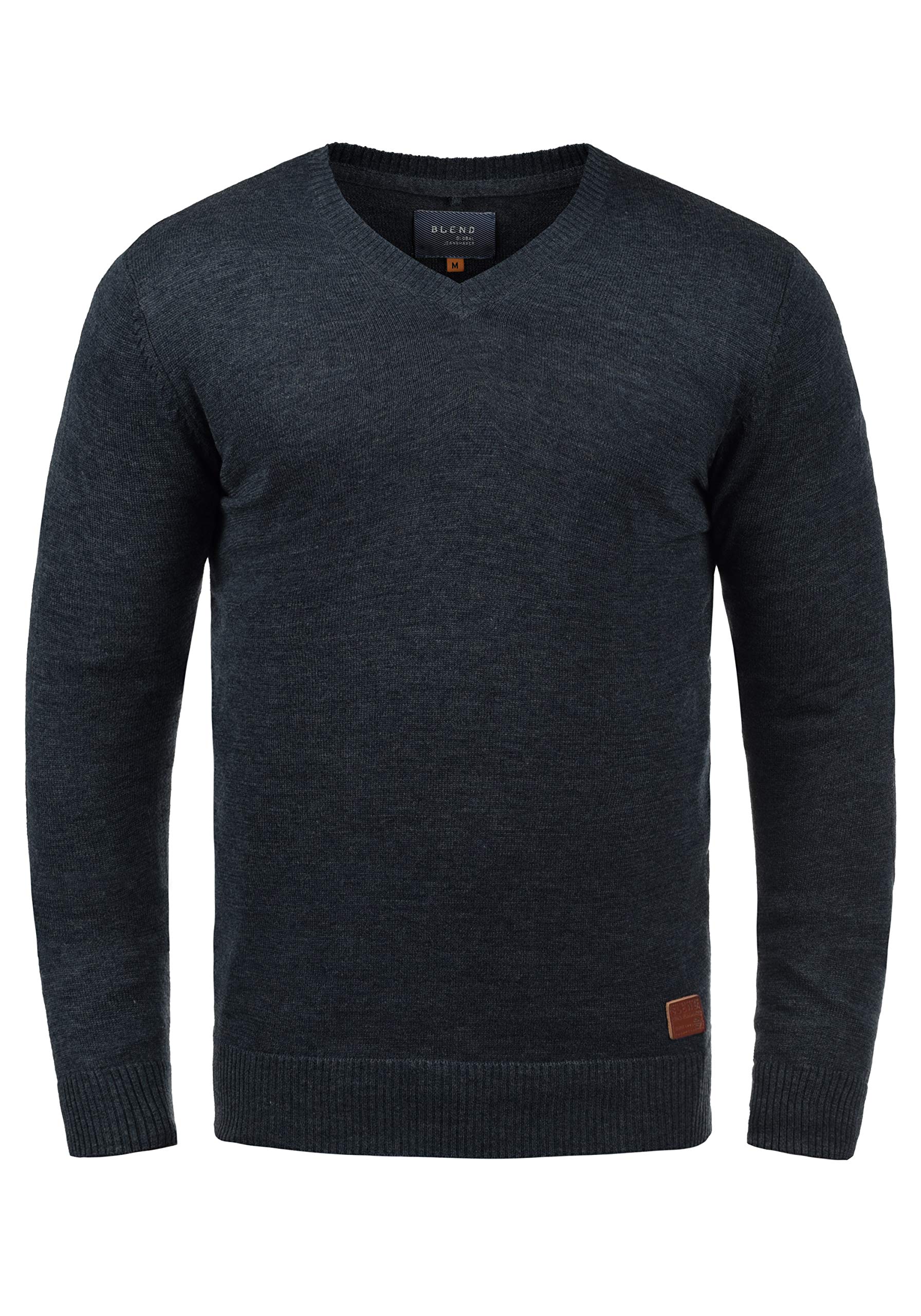 Blend BHLasse Herren Strickpullover Feinstrick Pullover mit V-Ausschnitt Baumwollmischung Regular fit