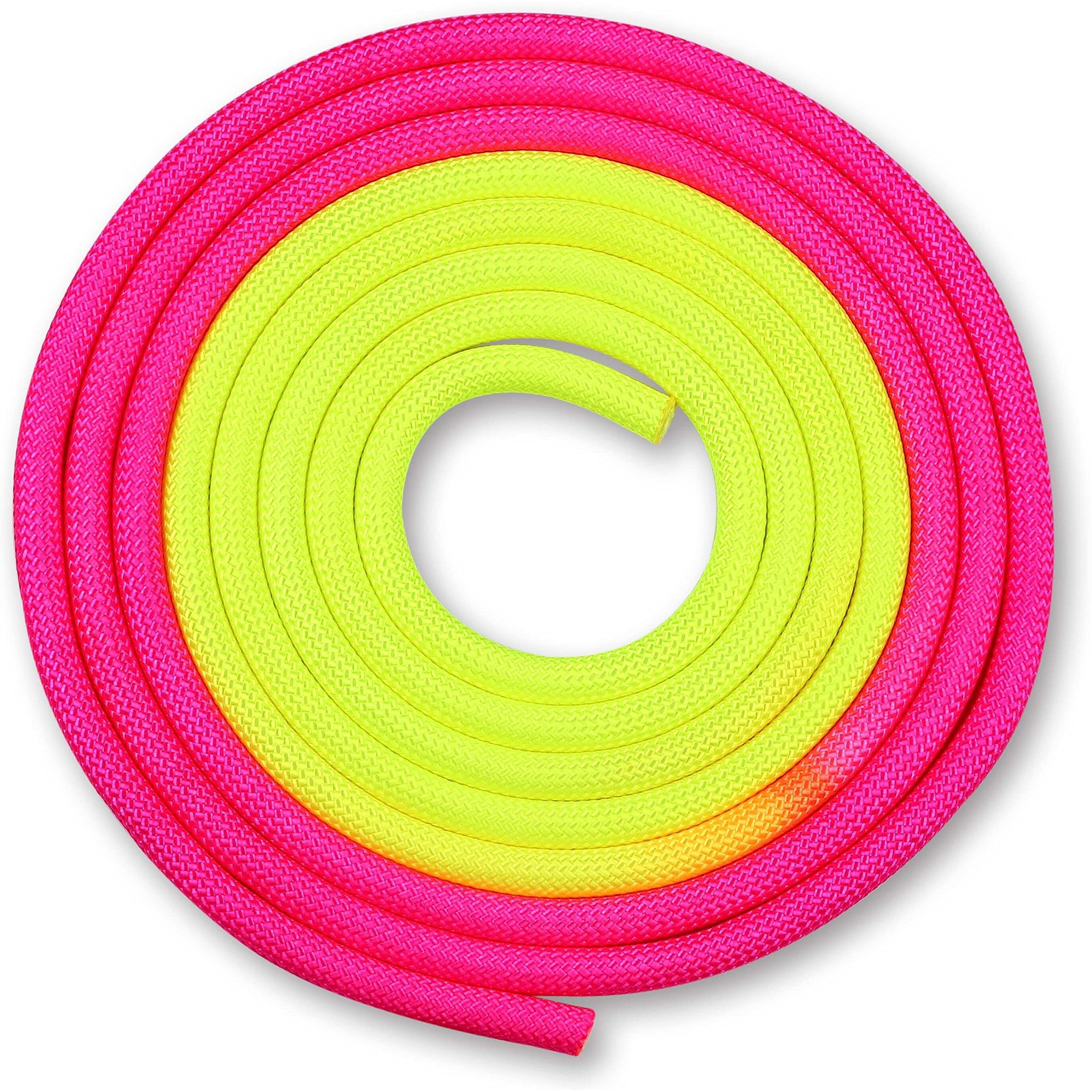 DRUNA Rhythmic Gymnastics Rope for Girls Weighted Training 165 g Length 3 Metres Yellow-Pink