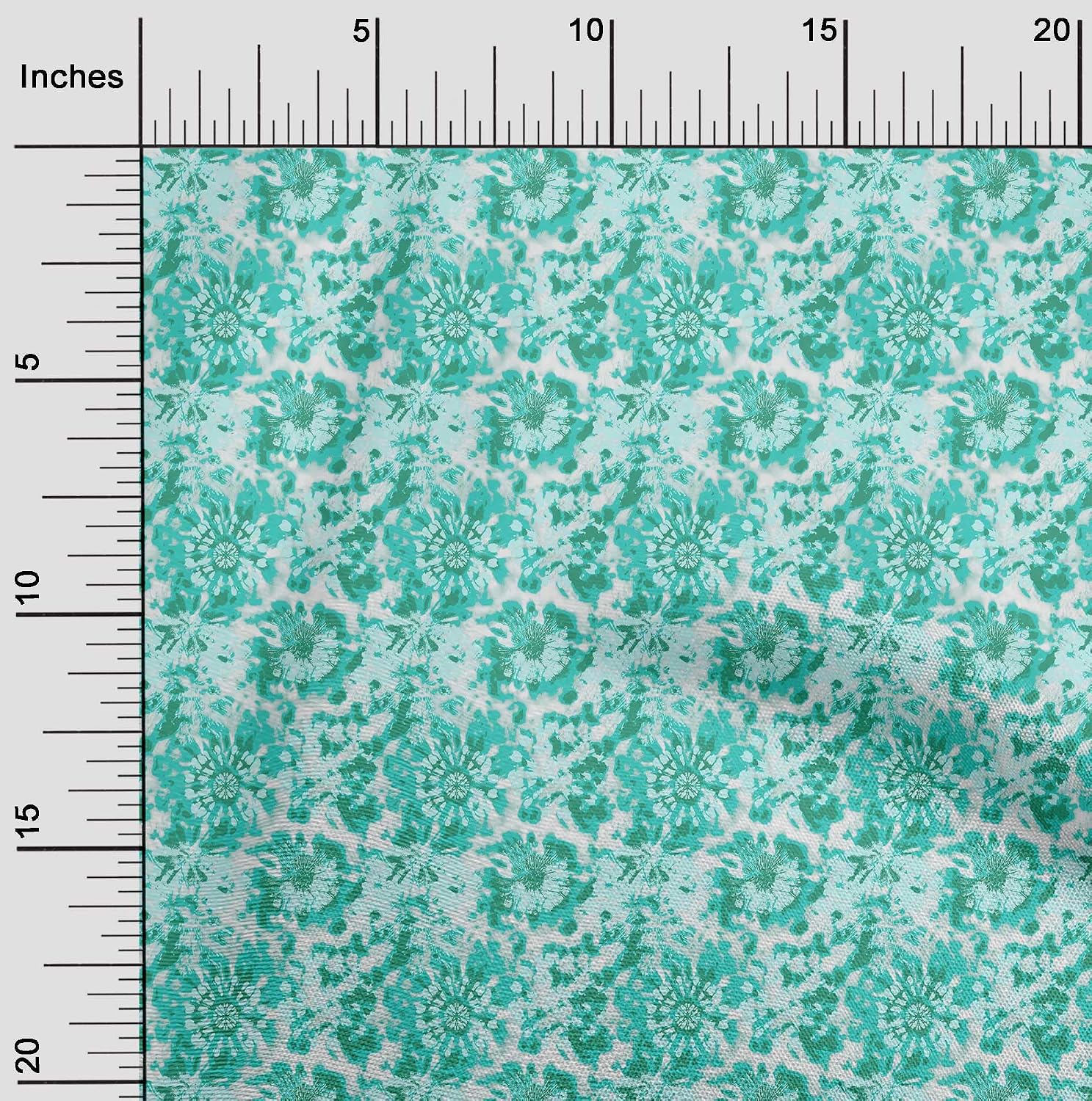oneOone Cotton Flex Turquoise Blue Fabric Asian Tie & Dye Sewing Craft Projects Fabric Prints By Yard 40 Inch Wide