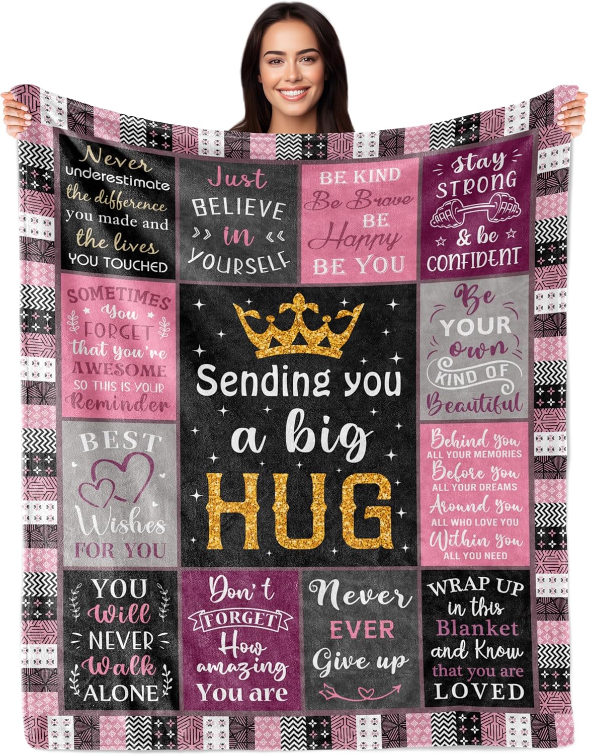 Get Well Gifts for Women, Inspirational Gifts for Women, Sending Hugs for Female, Get Well Soon Present After Surgery, Encouragement Presents for Female Men, Birthday Ideas 60"X50" Blanket