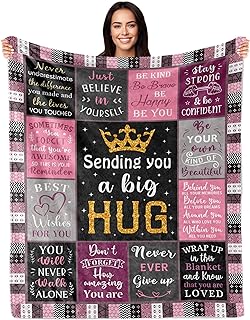 Get Well Gifts for Women, Inspirational Gifts for Women, Sending Hugs for Female, Get Well Soon Present After Surgery, Encouragement Presents for Female Men, Birthday Ideas 60\"X50\" Blanket