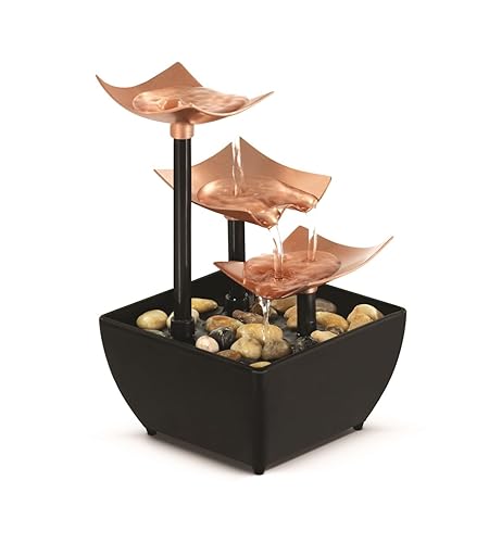 Homedics Tabletop Water Fountain, 3 Tier Indoor Waterfall Fountain with