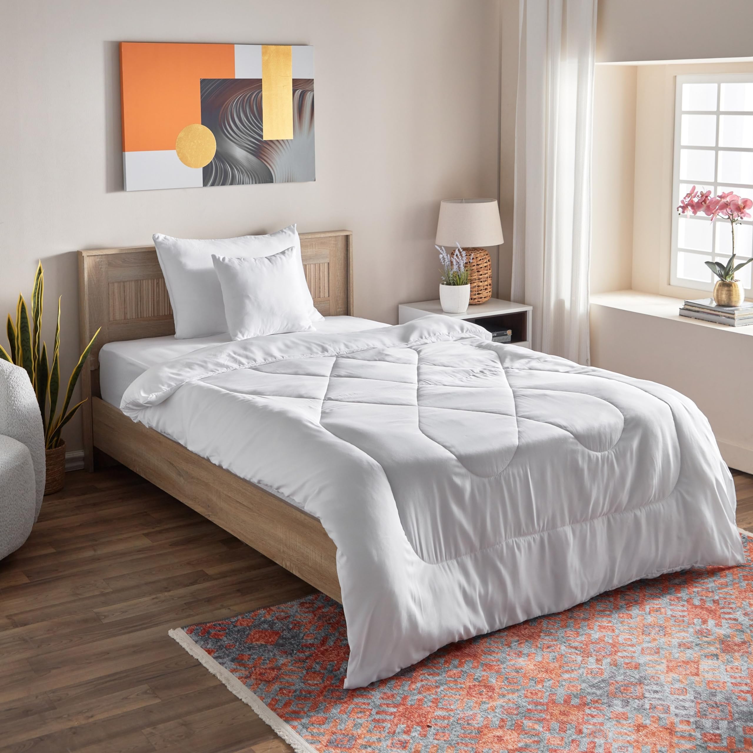 Homebox Andorra 4-Piece Twin Microfiber BIAB Comforter Set - 160x220 cm