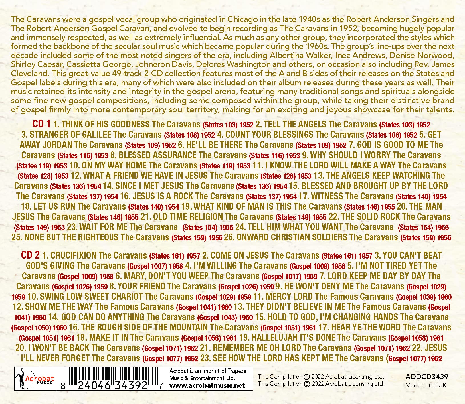 where gospel meets soul - the caravans 1952-62
