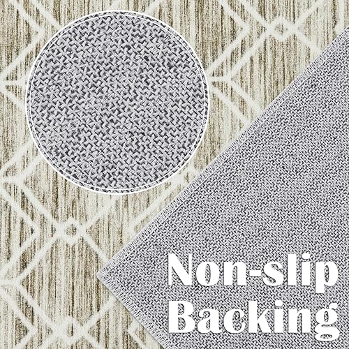 Miniatura 7 de jinchan Alfombra marroquí de 2 x 6 pies, alfombra geométrica, lavable, antideslizante, de pelo bajo, para cocina, mesita de noche, granja, baño,