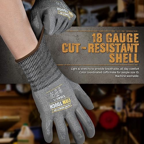 Miniatura 10 de Glove Station Pantalla táctil de alta destreza recubierta de palma de agarre extra resistente a cortes para uso general