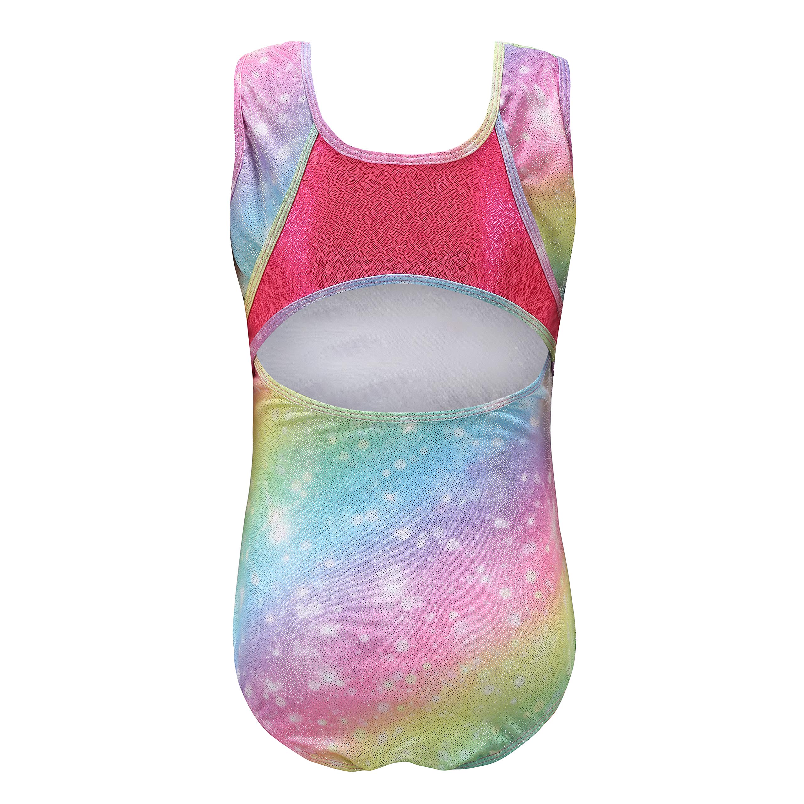 Sinoem Leotardos de gimnasia para niñas, manga larga, sin mangas, color degradado, brillante, para baile, ballet, gimnasia, atletismo, para niñas pequeñas — view 3