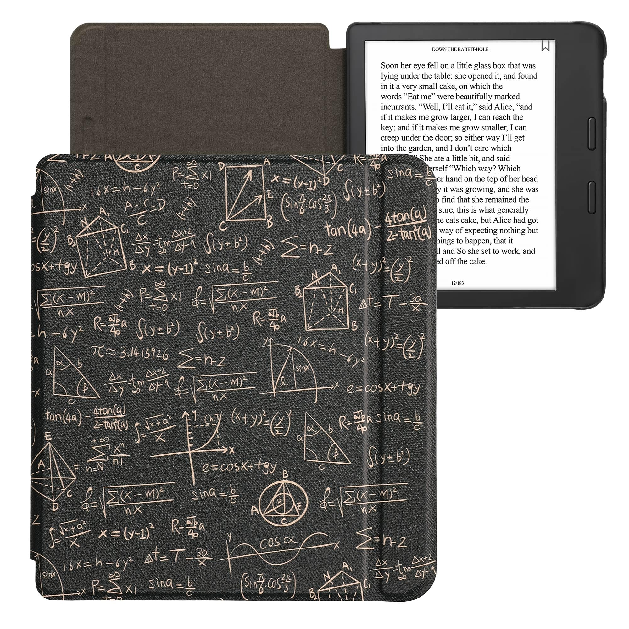 kwmobile Cover for Kobo Libra 2 Case - eReader Cover with auto sleep funktion - Equation with Green/Yellow — view 8
