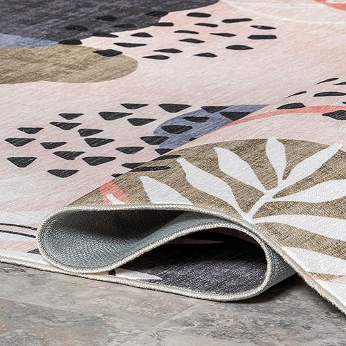 Miniatura 6 de nuLOOM Inell Graphic - Alfombra lavable a máquina para interiores y exteriores, 8 x 10 pies, para sala de estar, patio, terraza, porche delantero,