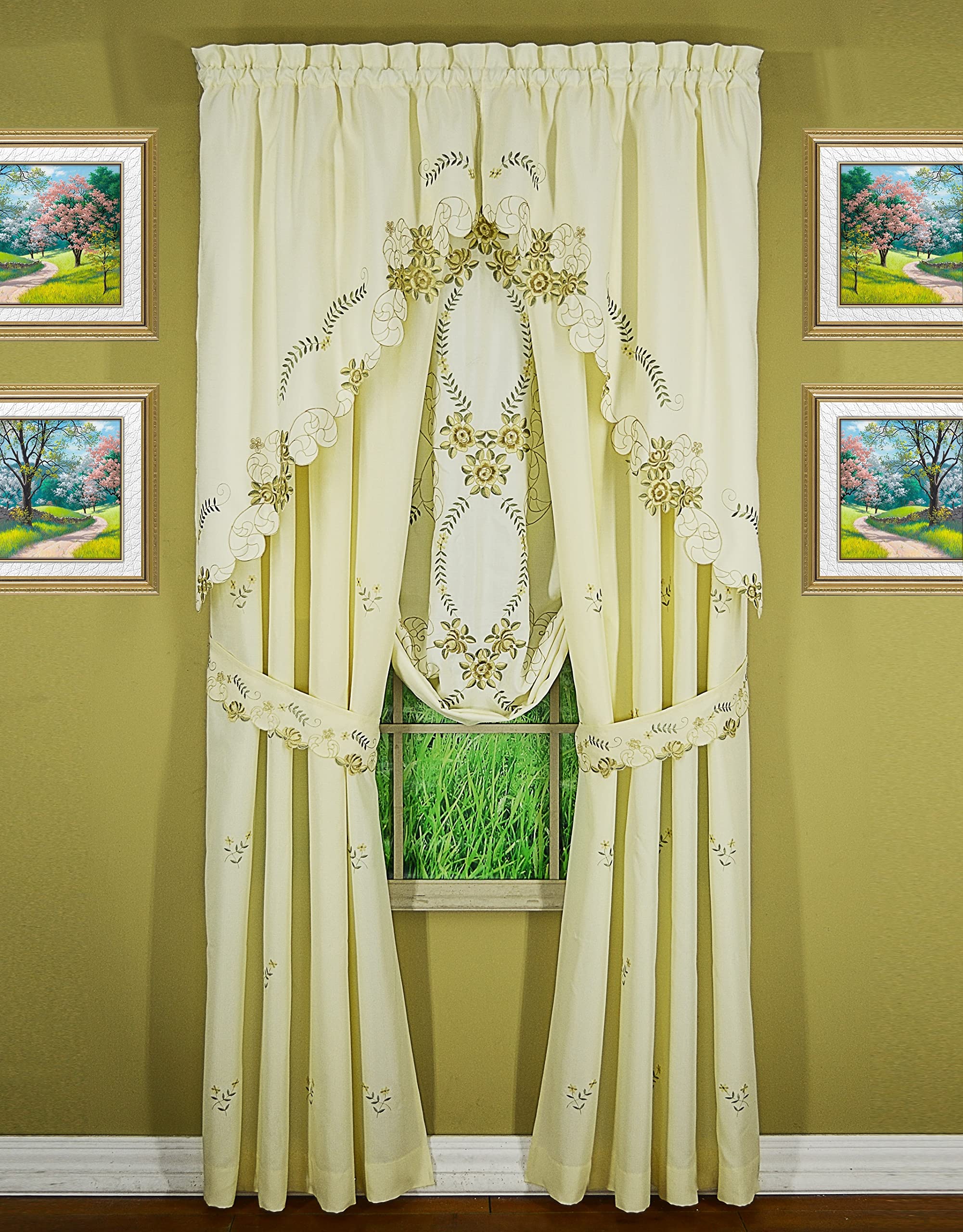 Amazon.co.jp: 今日のカーテン留め飾りVerona Reverseウィンドウパネル