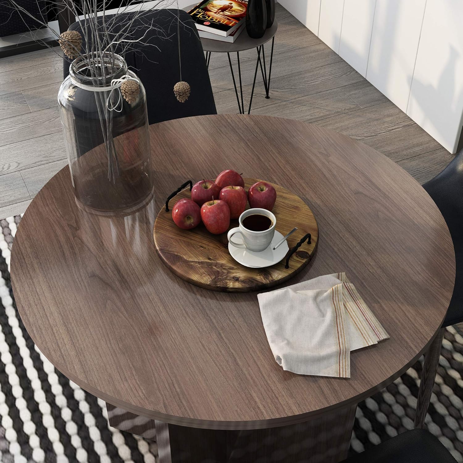 Buy Cubespace Round Conference Table Small Pedestal Tables For Home Office Dining Table With X Shaped Wood Base 35 43 Inches Walnut Online In Vietnam B08yy8fbzp