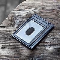 Vista 3 de Buffway - Billetera delgada minimalista de cuero con protección RFID para hombre y mujer