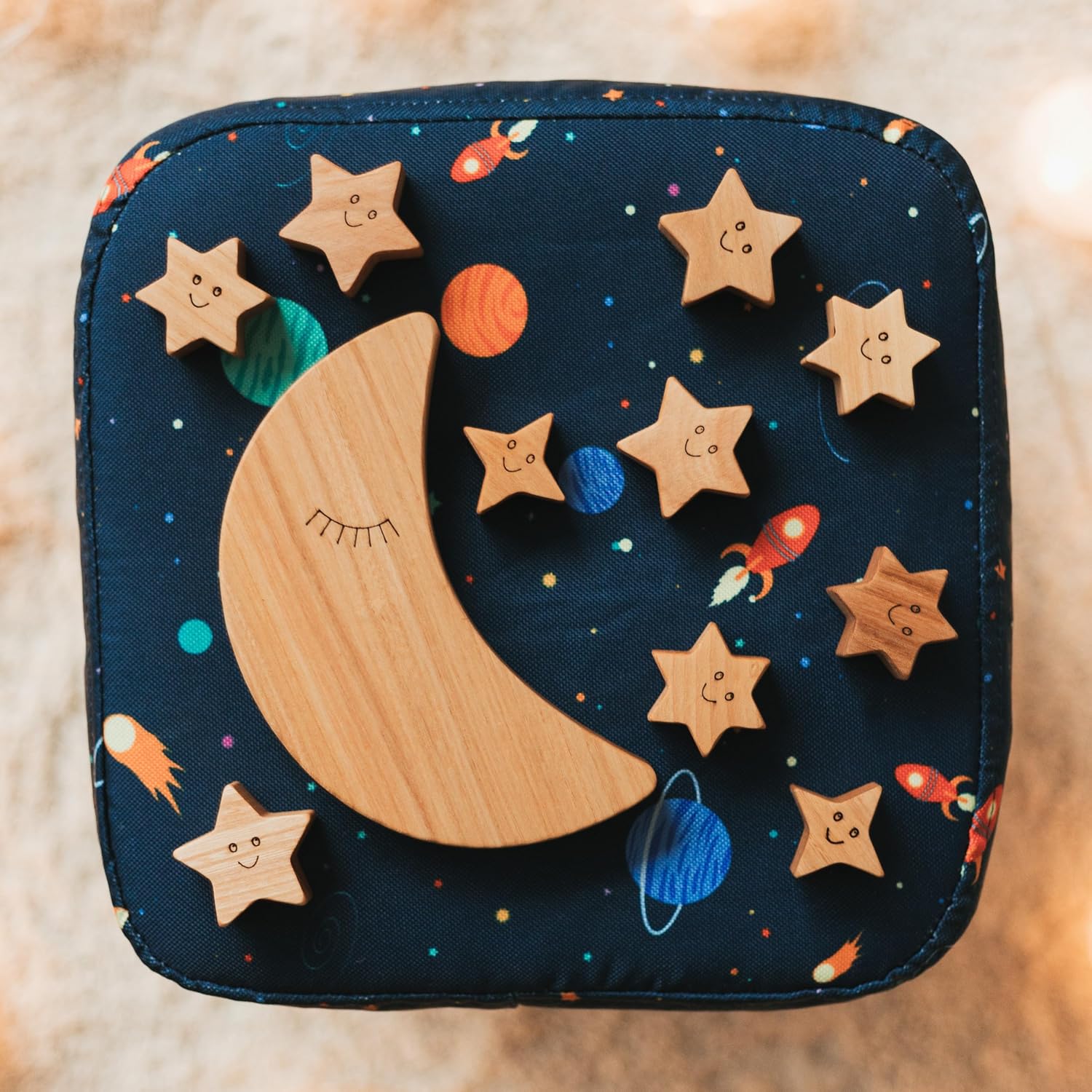 READY TO SHIP Montessori Balance Toy, Building Stars Set, Personalized Gift For Kid, Wooden Stacking Toy, Toddler Birthday Gift, Nursery Decor