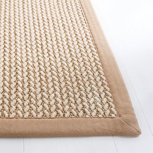 Miniatura 3 de SAFAVIEH Alfombra de área de colección de fibra natural, 5 x 8 pies, beige, diseño de sisal, fácil cuidado, ideal para zonas de alto tráfico en sala