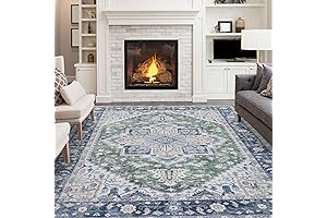 Vintage 9x12 Neutral Living Room Rug