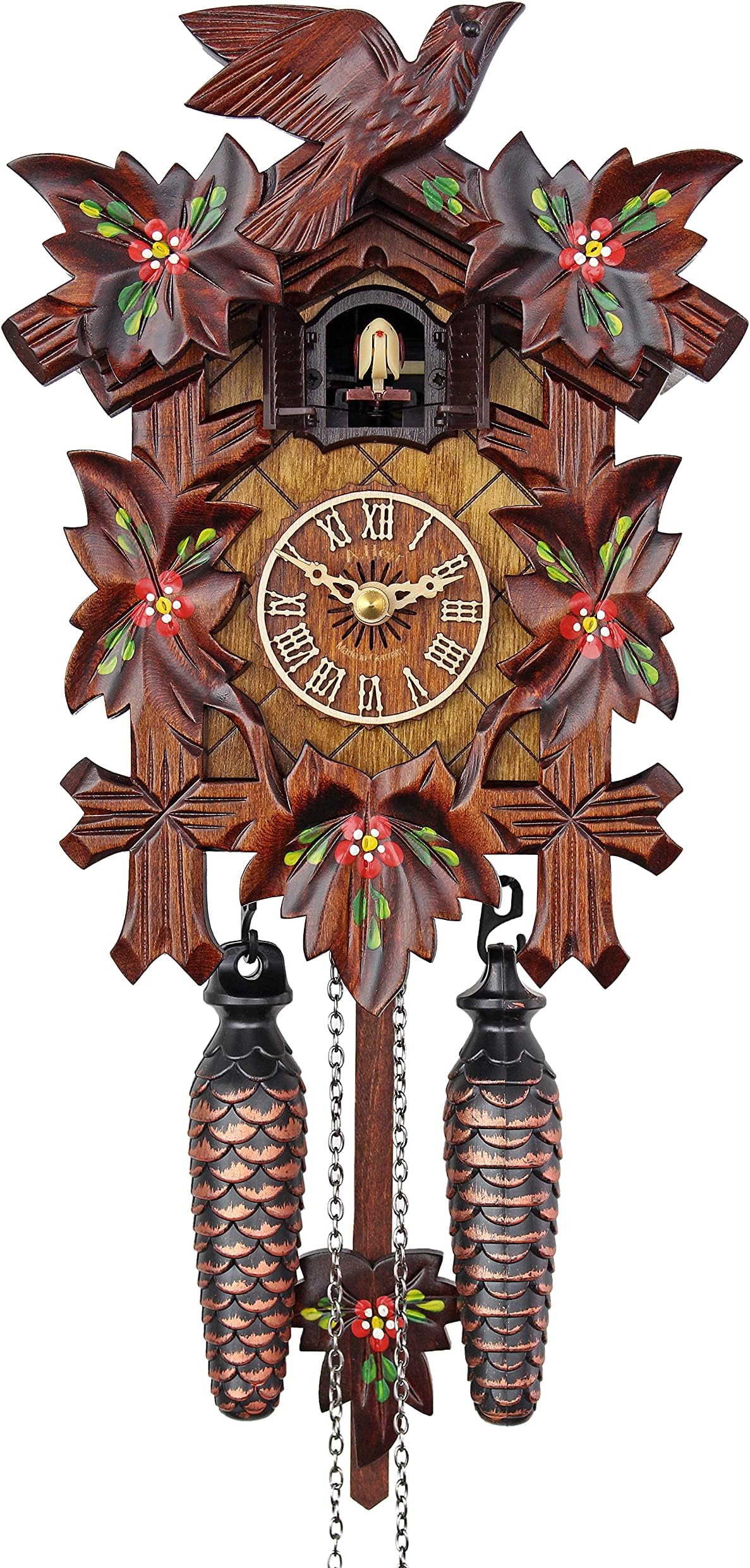 HerrZeit by Adolf Herr Quartz Cuckoo Clock - Spring Flowers AH 40/6 QM