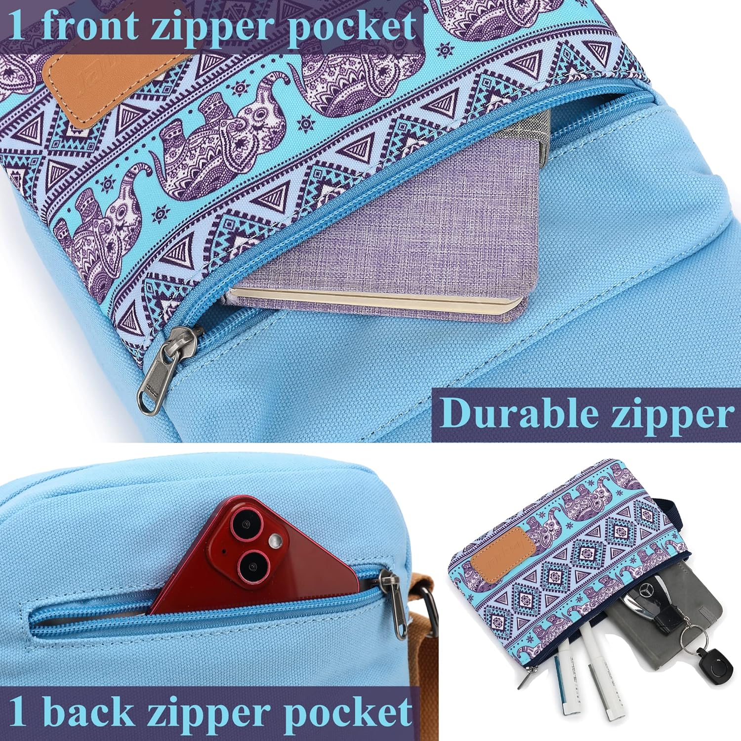 Leaper Girls Crossbody Purses for Kids 2 PCS Cross Body Bag Women Messenger Bag Girls Canvas Bag Cross Body Purse Set | for Kids, 2 PCS, Women