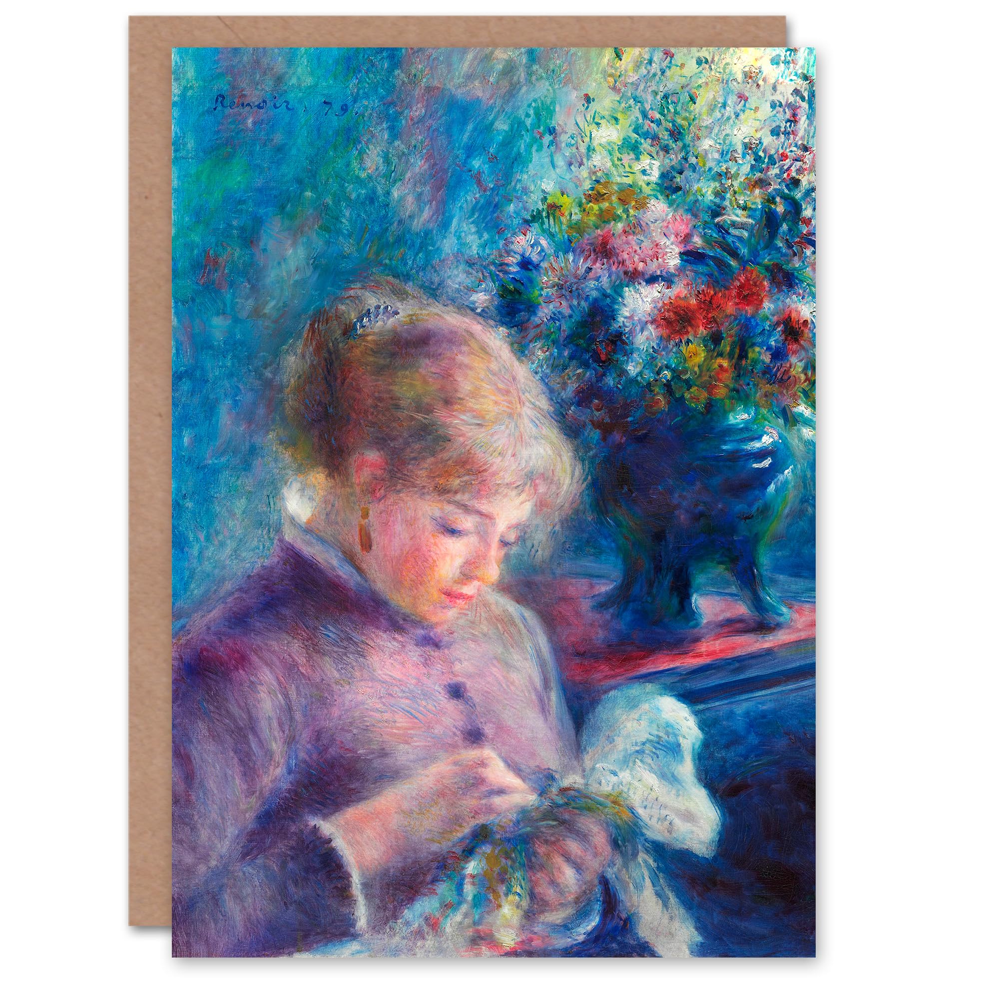 Artery8 Pierre Auguste Renoir Art Card Young Woman Sewing