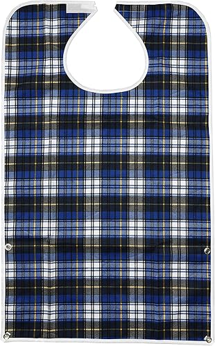 Miniatura 7 de Celley Paquete de 3 baberos para adultos con recogedor de migas, protectores de ropa impermeables y reutilizables para hombres y mujeres mayores