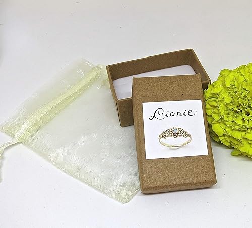 Miniatura 8 de Anillo de plata de ley con piedras preciosas para mujer, anillo apilable de piedra martillada, anillo de piedra natal