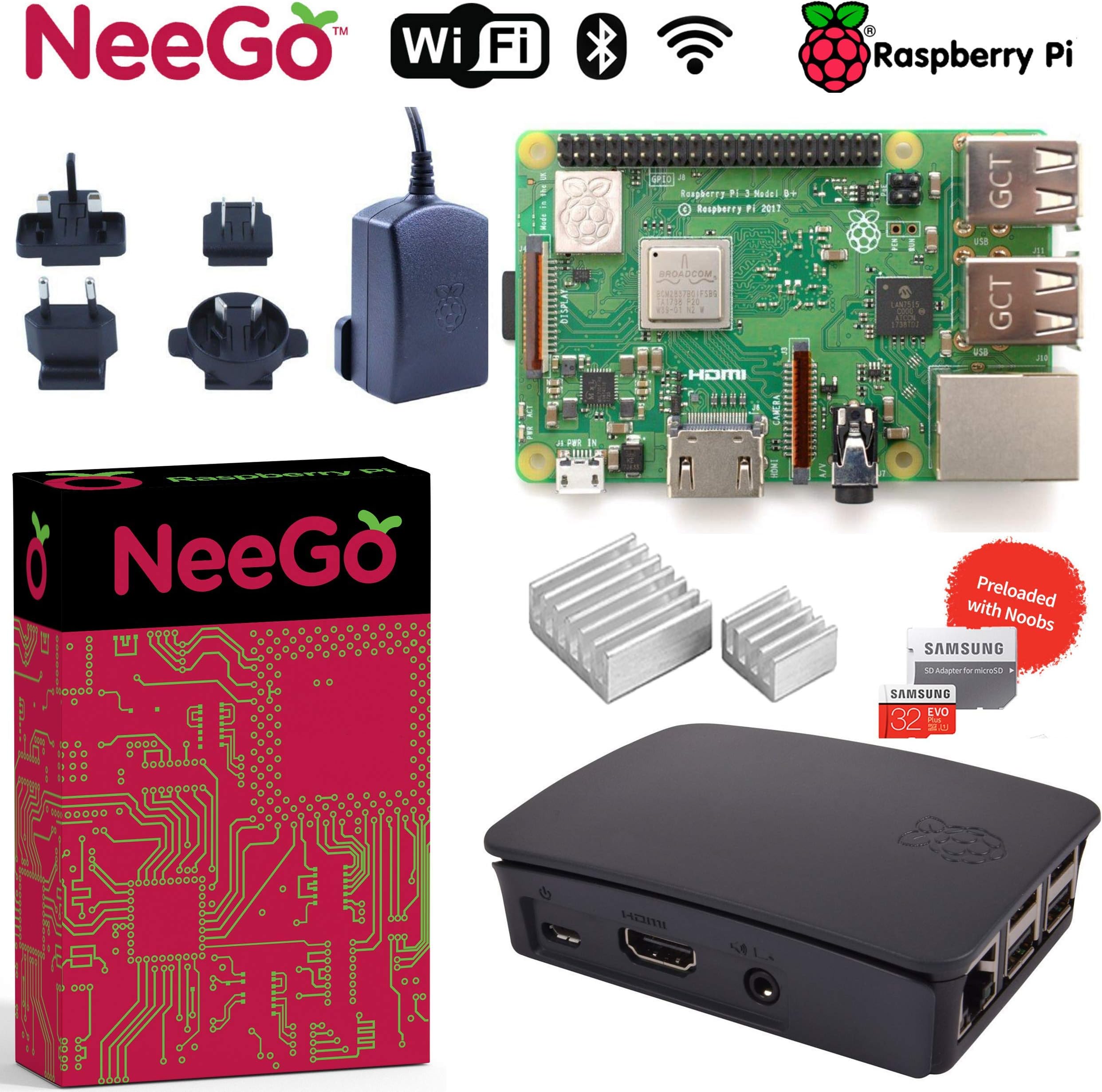 NEEGO Raspberry Pi 3 B+ (B Plus) Desktop Starter Kit 32Gb (Includes Original Accessories) Black