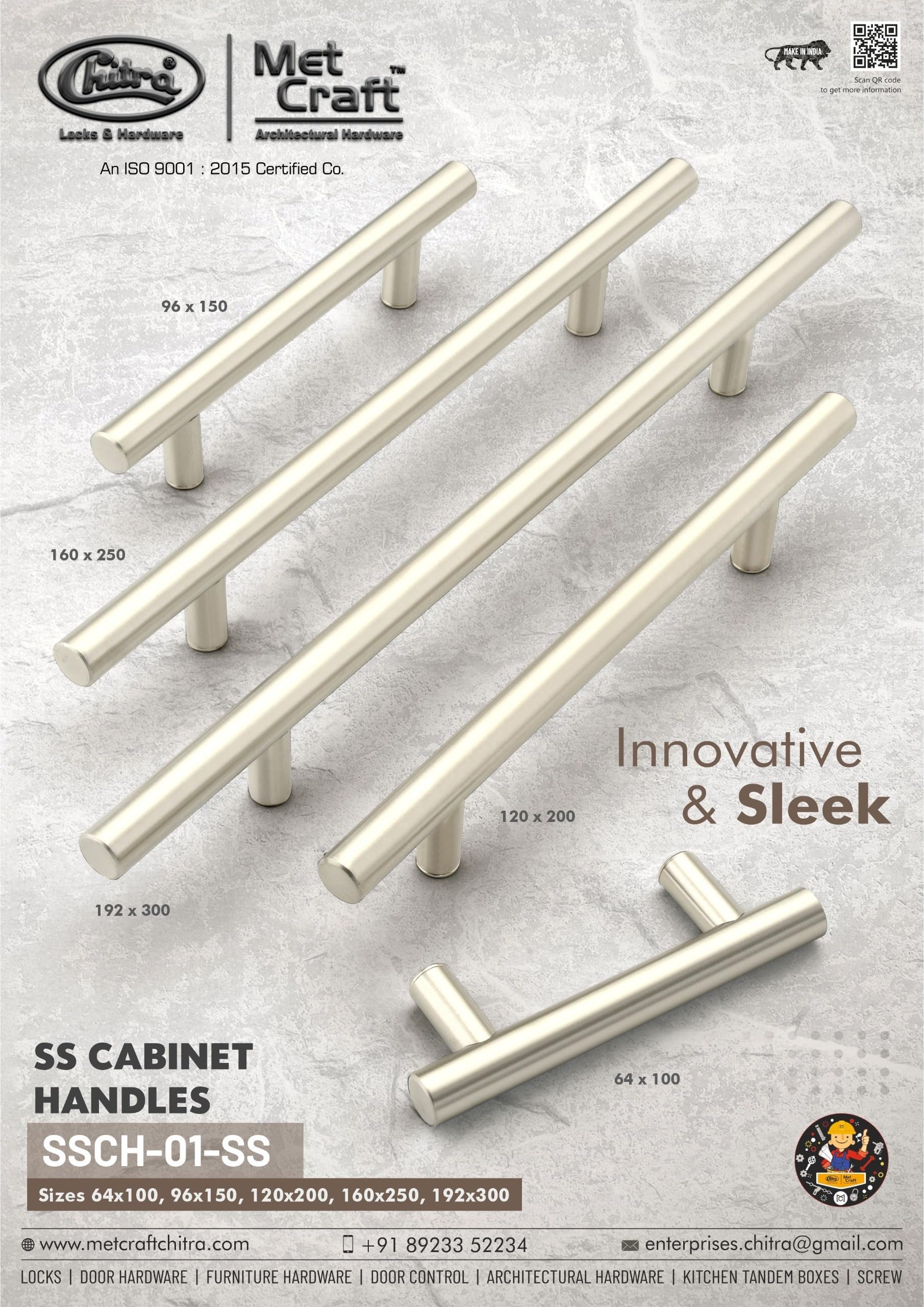 Met Craft Stainless Steel 6 Inches Cabinet & Drawer Handles, Furniture & Kitchen Handles, Pack of 12 Pieces (6 inch,Satin Silver) 3