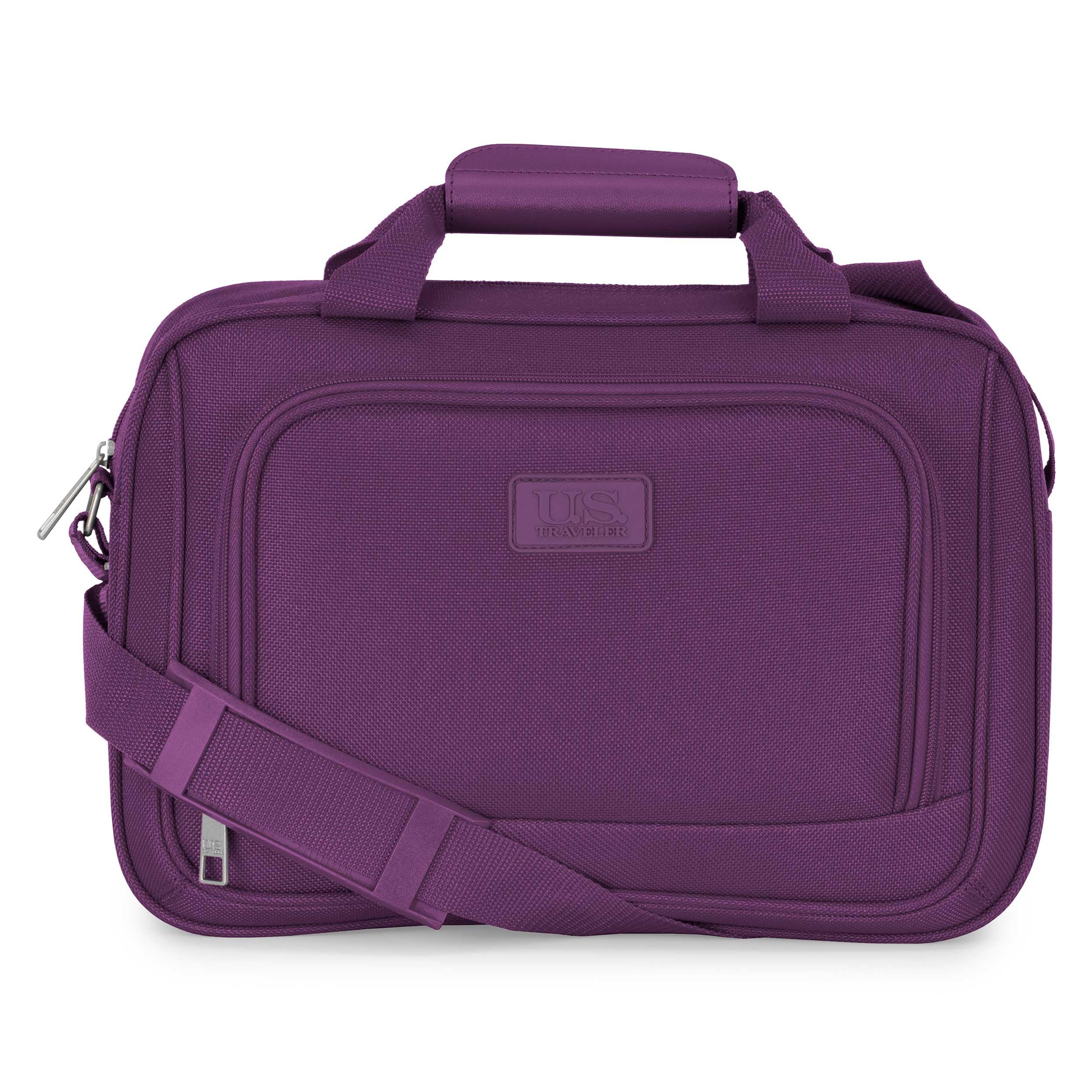 U.S. Traveler Rugged Fabric Expandable Carry-on Luggage Set, Purple, 4 Wheel