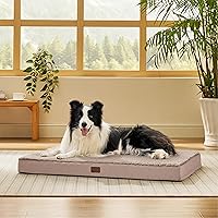 Vista 13 de Bedsure - Cama ortopédica extragrande para perros, con funda extraíble lavable, tapete de espuma con forma de huevera para jaula de mascota, apta