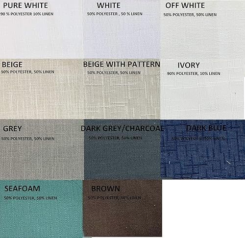 Miniatura 2 de Ikiriska Cortina de lino natural extra larga (1 panel), cortina hecha a medida de 9, 10, 11, 12, 13, 16, 17, 18, 20, 24 pies de largo, 9 pies de