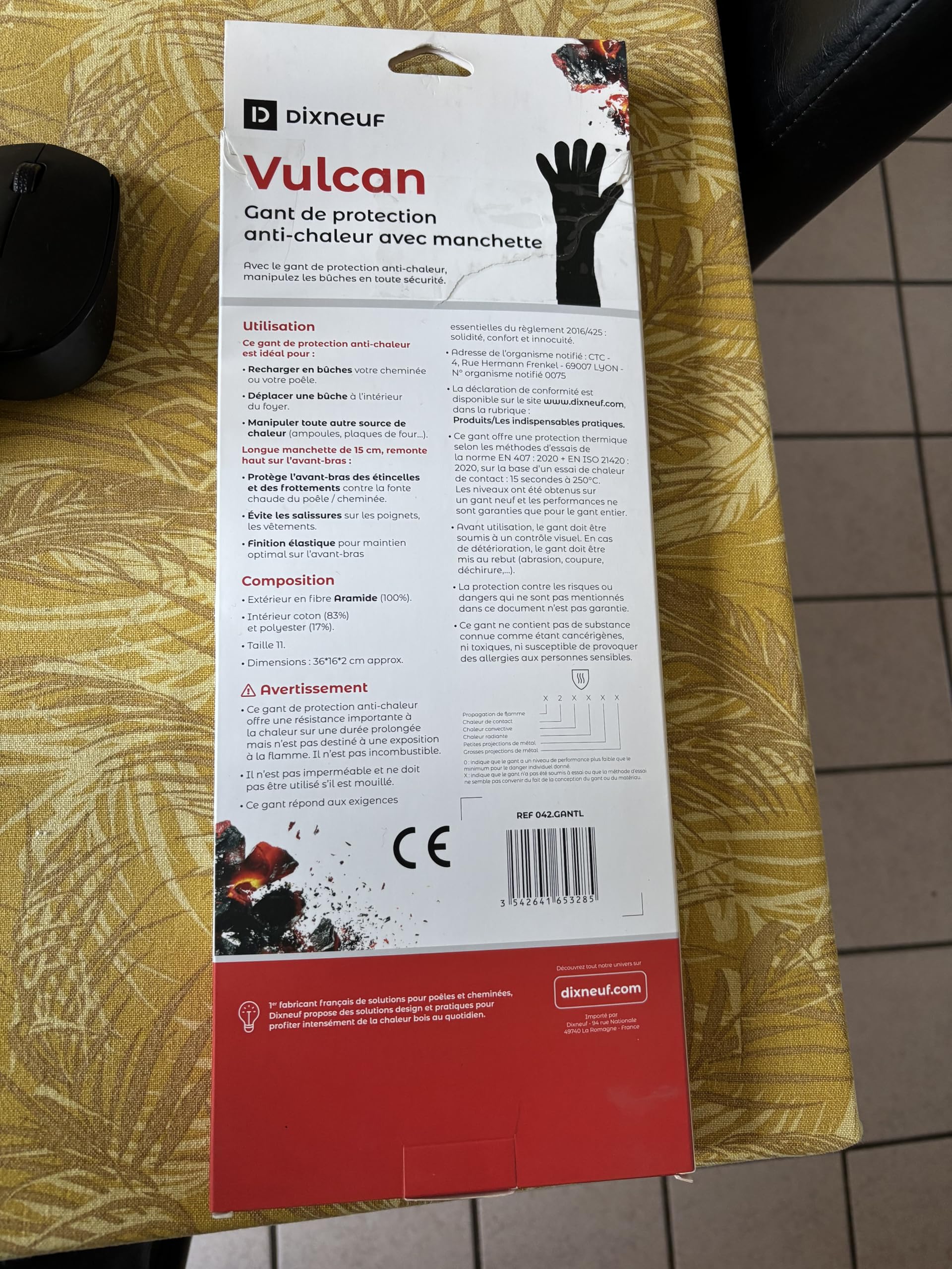 Dix neuf Gant Anti Chaleur Vulcan