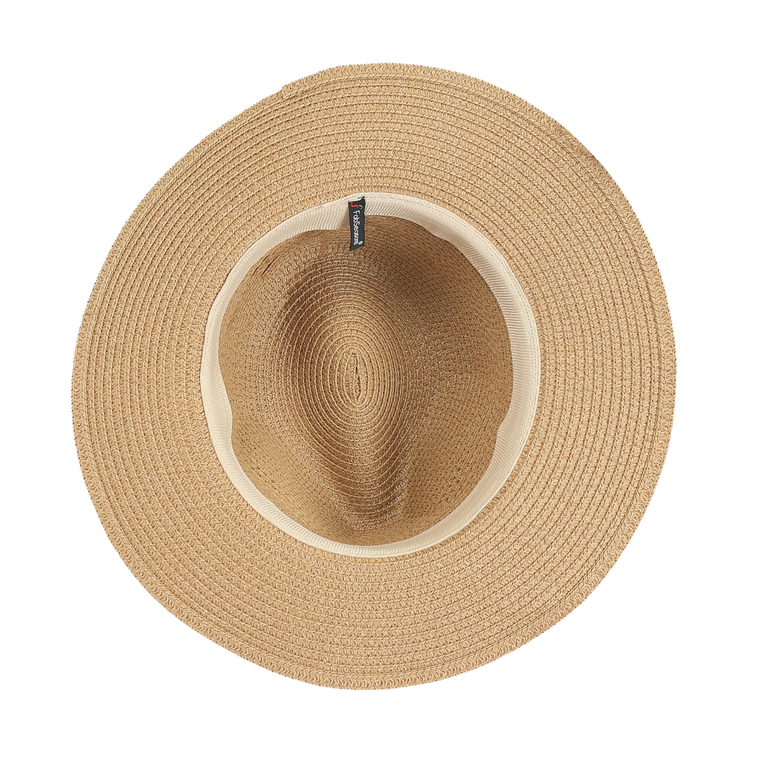 FabSeasons Men's Straw Panama Hat - Beach Sun Protection Cap Brown, Free Size 1