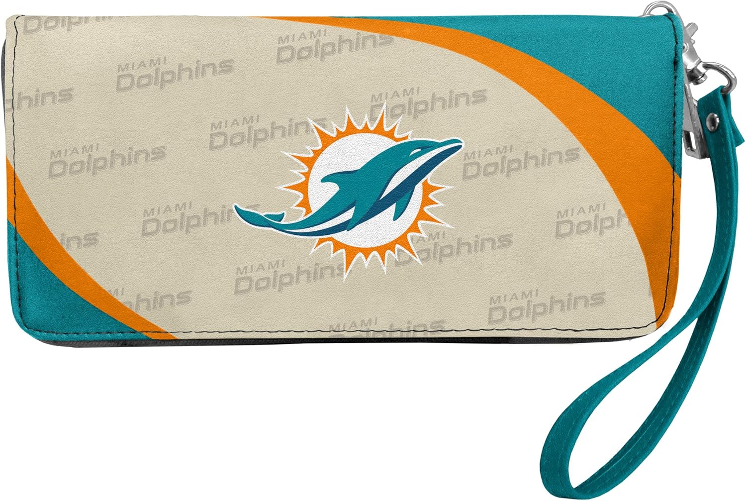 Littlearth Women's NFL Curve Zip Organizer Wallet Miami Dolphins