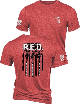 Nine Line Friday T-Shirt for Men, Remember Everyone Deployed Military Veteran Shirt, Patriotic American Flag USA Made
