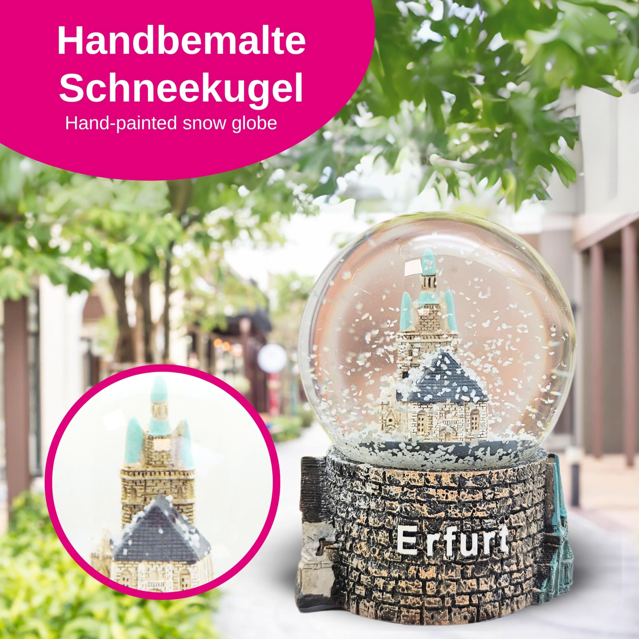 Souvenir Palla Di Neve Germania - Castello Di Burg, Bergisches Land - Altezza 85mm, Diametro 65mm, Vetro E Poliresina, Fatta A Mano, Regalo Di Viaggio - 2