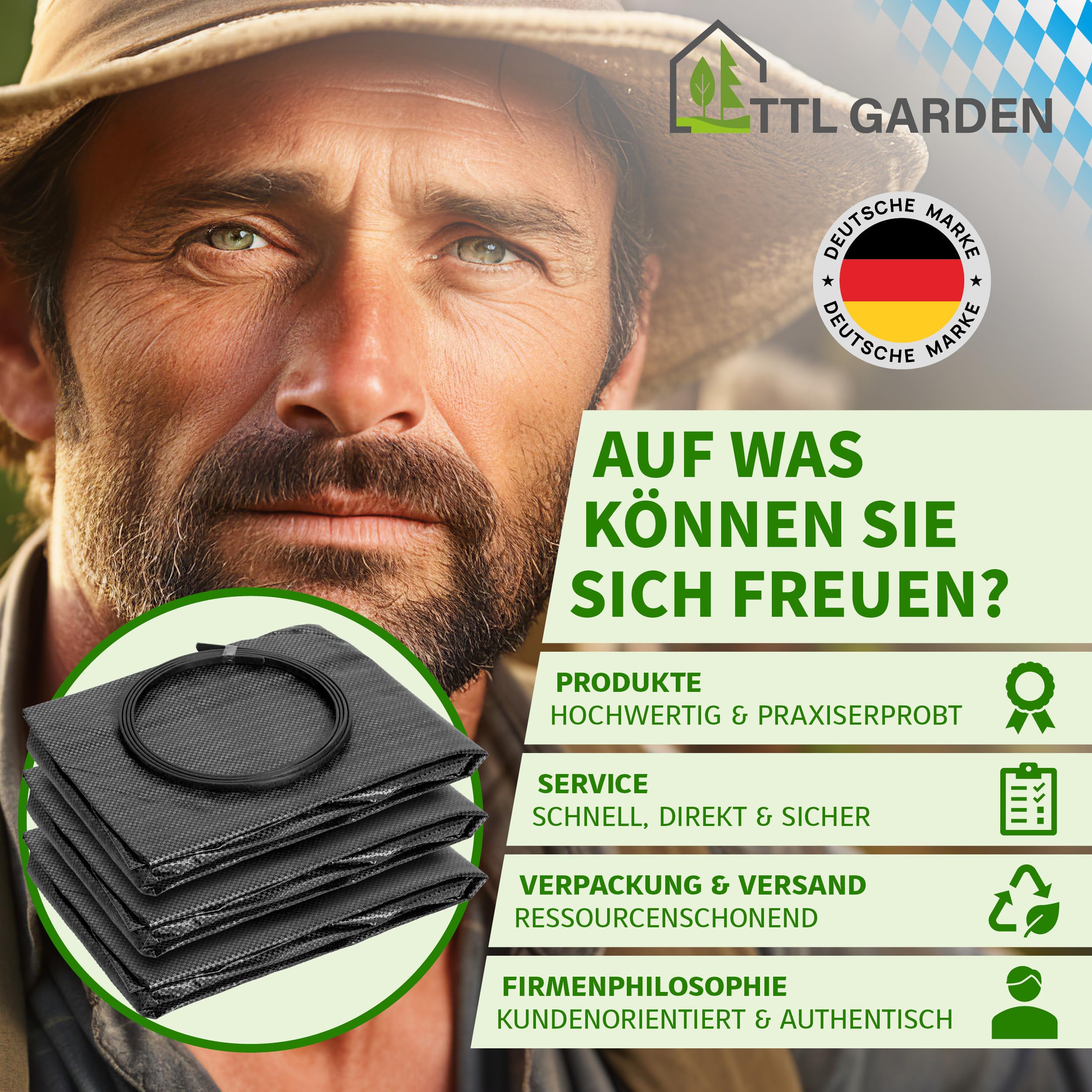 TTL Garden 3x 272L SUPER SOLID Gartensack grau - DOPPELTER BODEN 2x200 gsm extra stabil & reißfest selbststehend 4 Griffe groß robust 3er Set Laubsack Abfallsack für Gras Laub Hecke Gartenabfall
