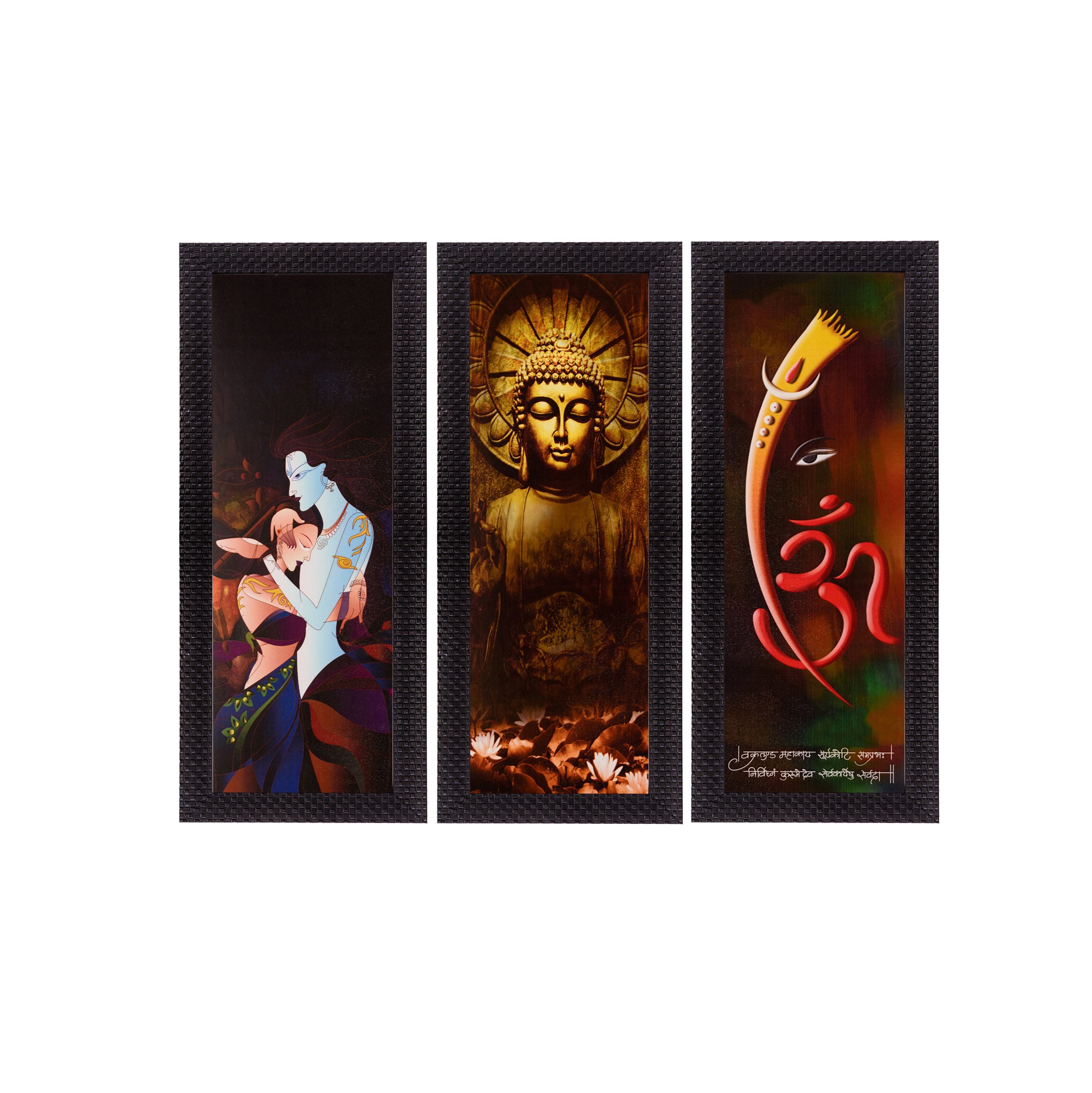 eCraftIndia Set of 3 Satin Matt Textured Art Painting