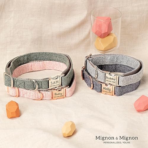 Miniatura 4 de Personalized Dog Collar, Custom Pet Name and Contact Info Engraved, Adjustable Cotton Collar for Small Dogs, Cats, and Puppies with Safety Buckle –