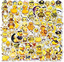 100 Creative Cartoon Duck Stickers, Waterproof, Self-Adhesive, Multiple Sizes and Colors, Suitable for Suitcases, Skateboards, Bicycles and Other Items