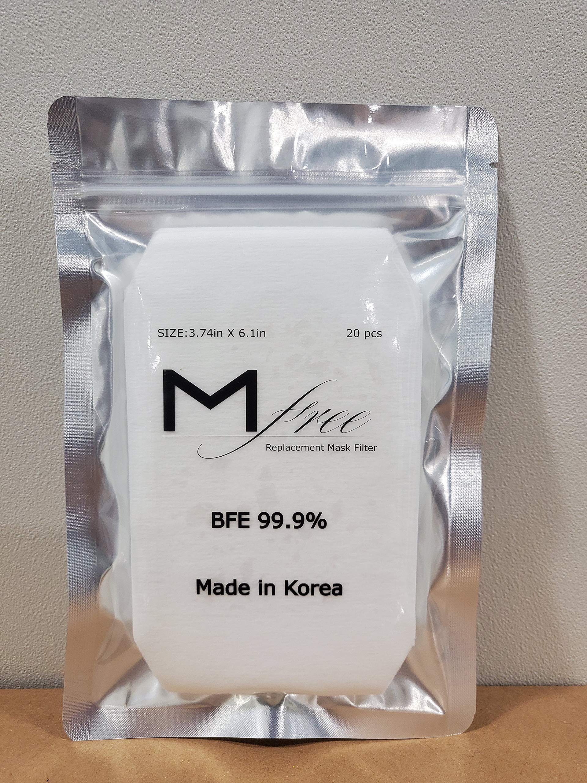 [M-Free][All New][Made in Korea] 20PCS MB Melt-Blown Replaceable FACE Cover Filter high Efficiency[Similar or Better Than That pm2.5 Activated Carbon]
