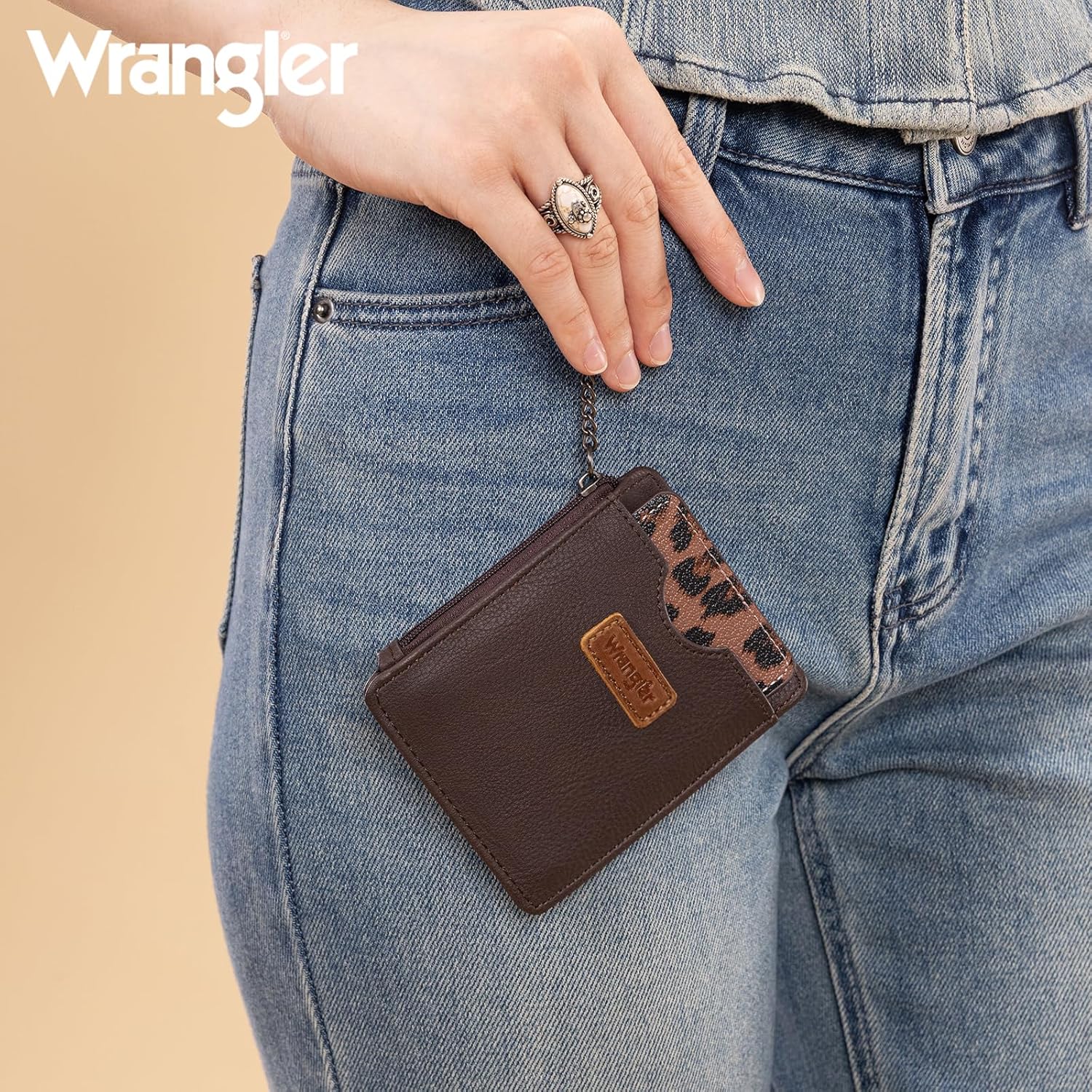 Montana West X Wrangler Small Keychain Card Holder for Women Minimalist Thin Pocket Wallet Slim Mini Rfid Card Cases with Detachable Ultra Card Holder - Image 2