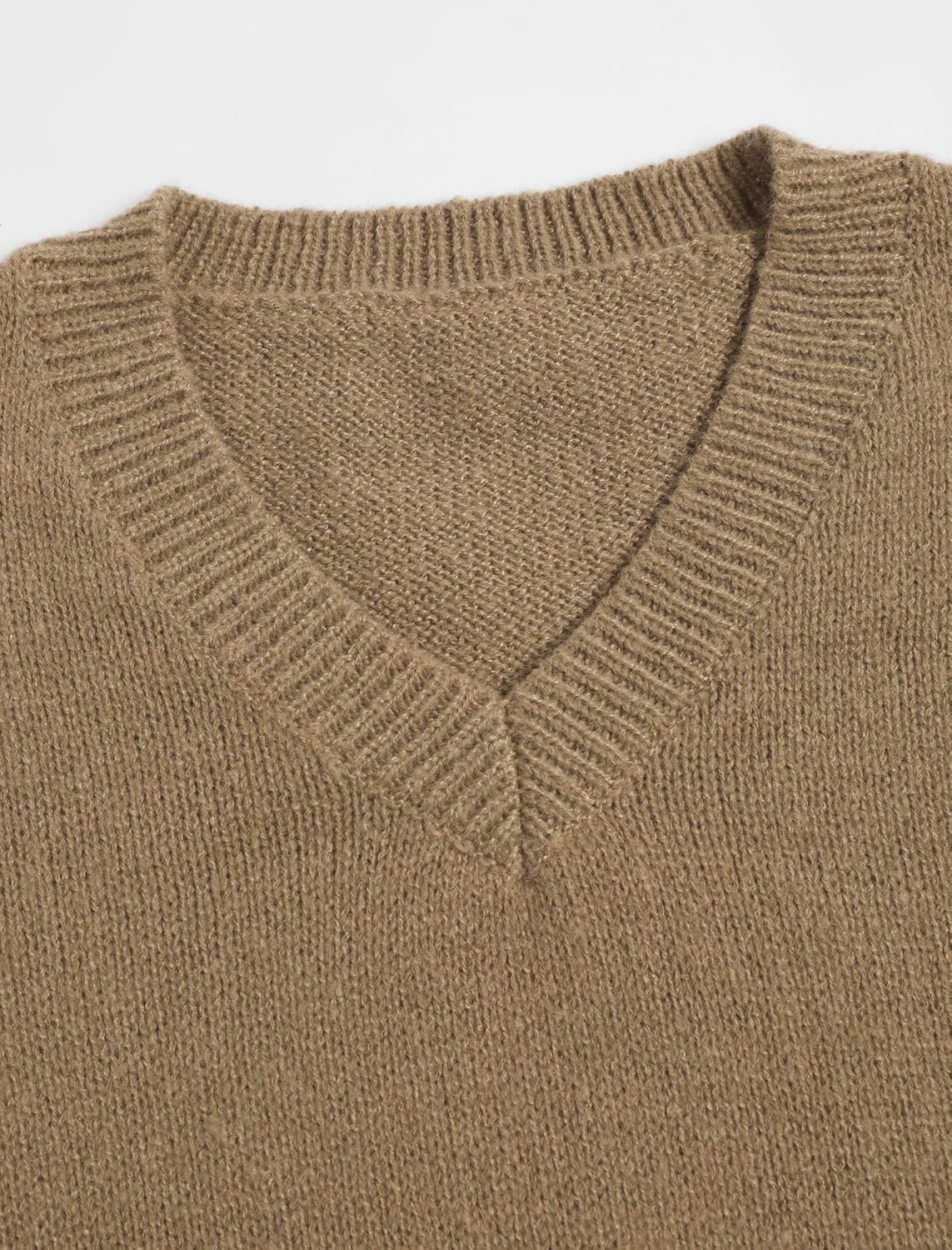 ZAFUL Women's Cropped Sweater V-Neck Long Sleeve Crop Sweater Pullover Jumper Knit Top - Image 3