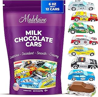 Sponsored Ad - Madelaine Premium Milk Chocolate Mini Cars Candy – Solid Chocolate Cars Wrapped in Italian Foil, Individual...
