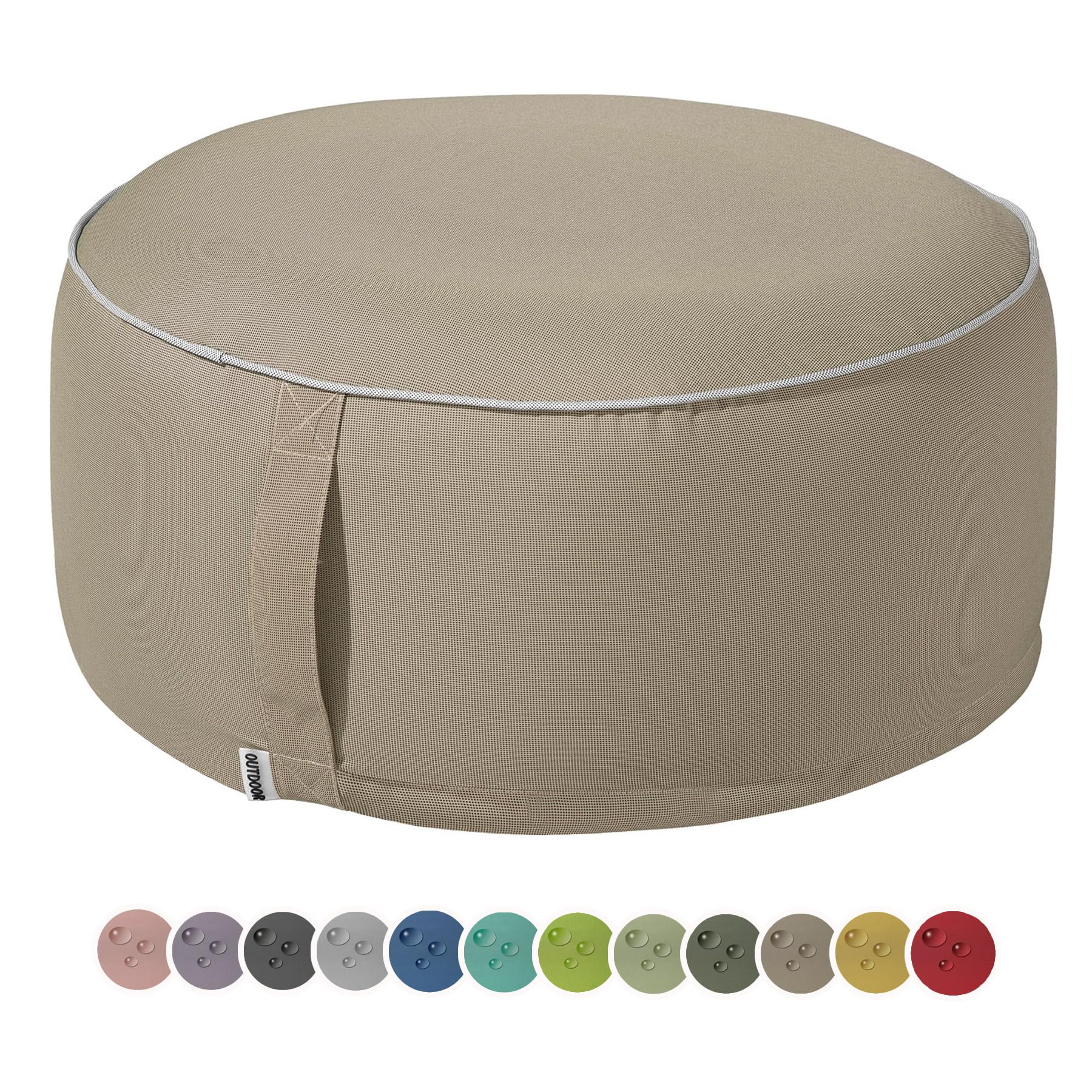 Pouf d'extérieur Résistant aux intempéries 25 x 55 cm Taupe