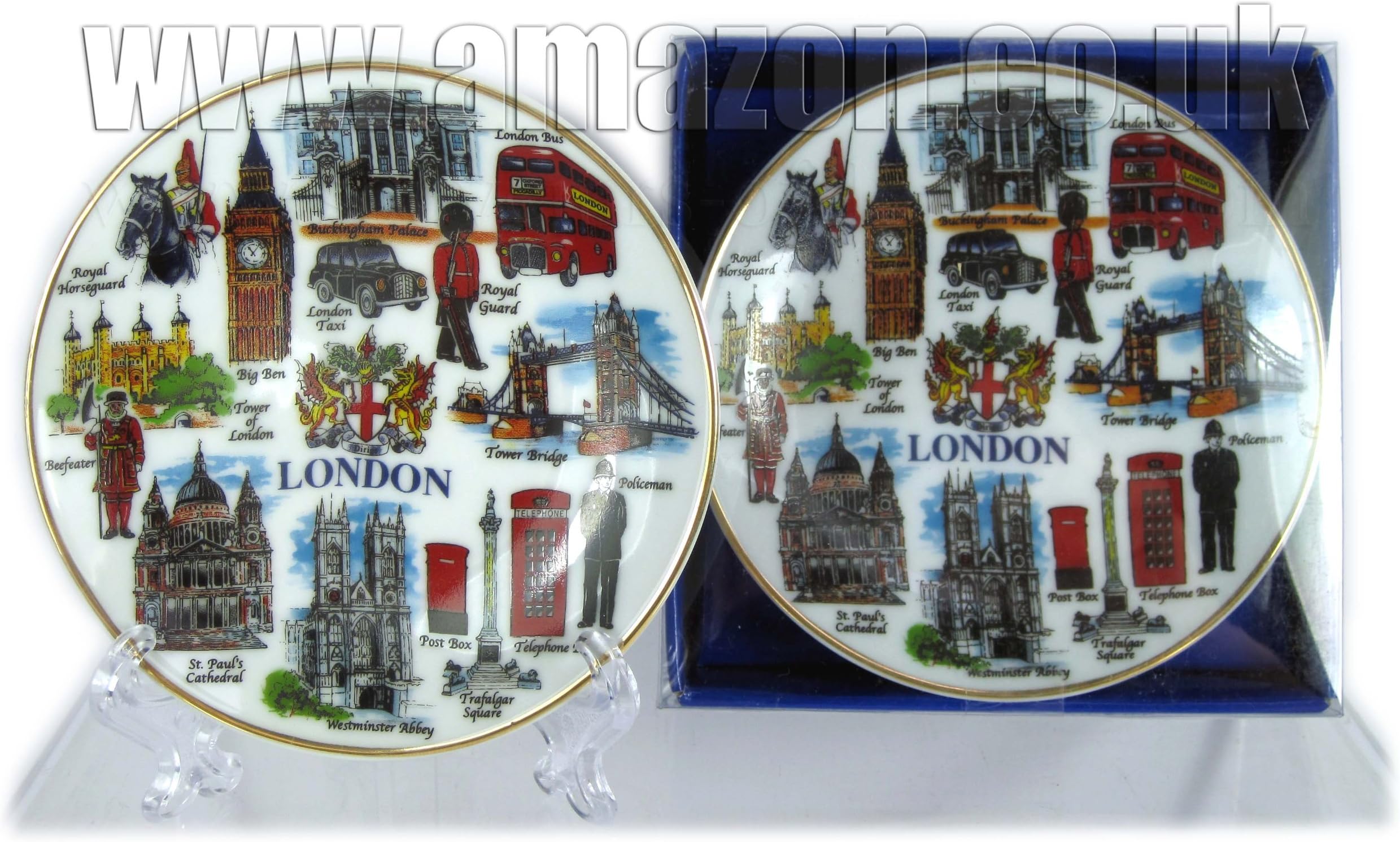 Decorative Plates Fine Porcelain with London Popular Scenes and Icons - London Collectable Souvenir