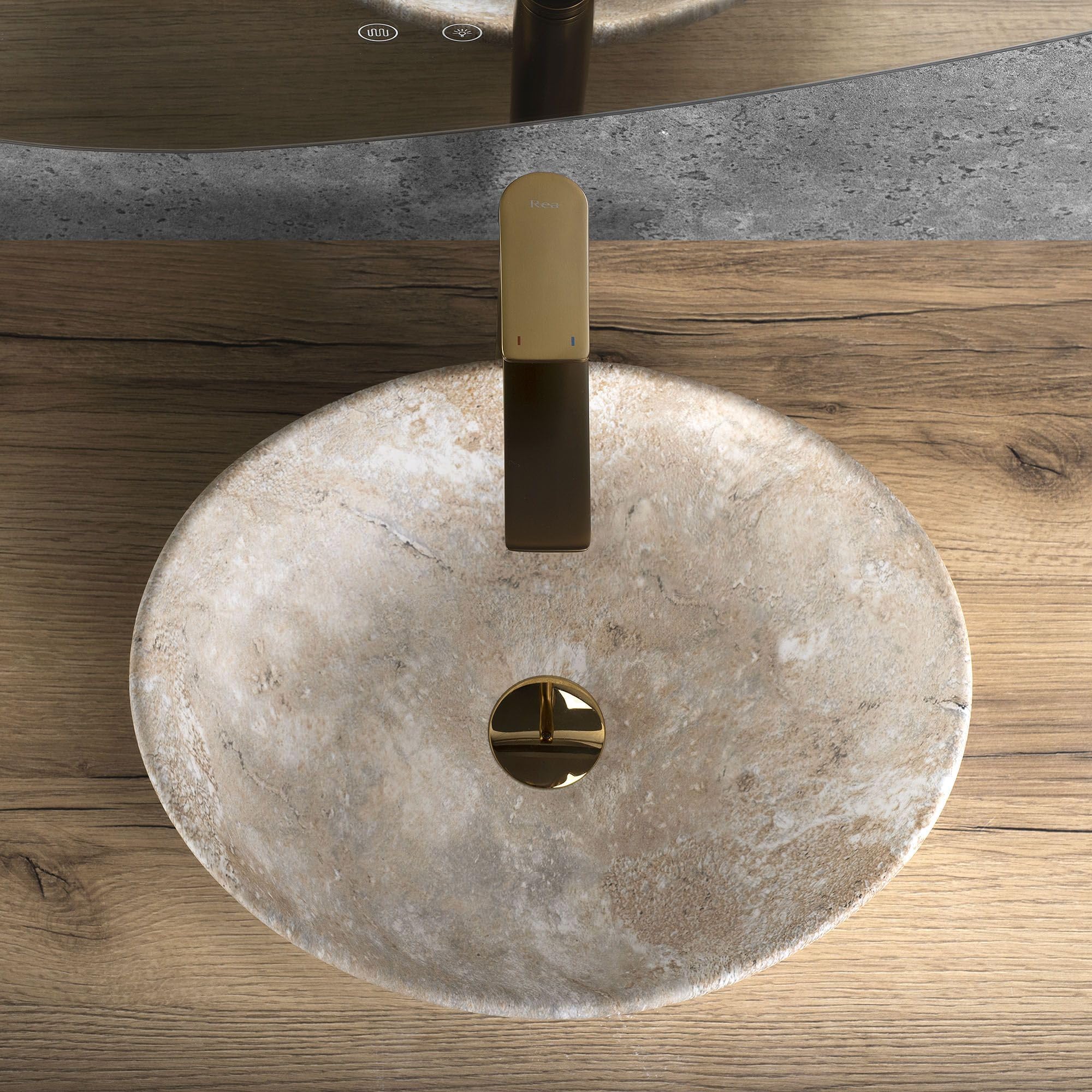 Lavabo Sobre Encimera Rea Sofia Savana Matt Beige 41X34,5X15Cm
