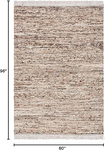 Miniatura 9 de SAFAVIEH Natura Collection - Alfombra de área de 8 x 10 pies, marrón y marfil, lana hecha a mano, ideal para zonas de alto tráfico en sala de estar,