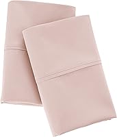 Vista 2 de Yaxa Aware Juego de fundas de almohada 100% algodón orgánico de 300 hilos, color rubor, estándar, paquete de 2, 32 x 20 pulgadas